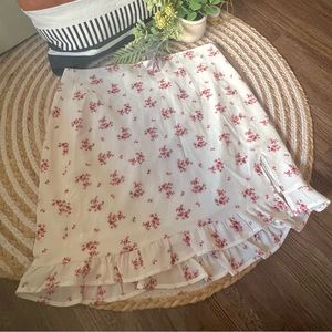 Alter’d State Floral Skirt | White, Pink, & Red | Size M